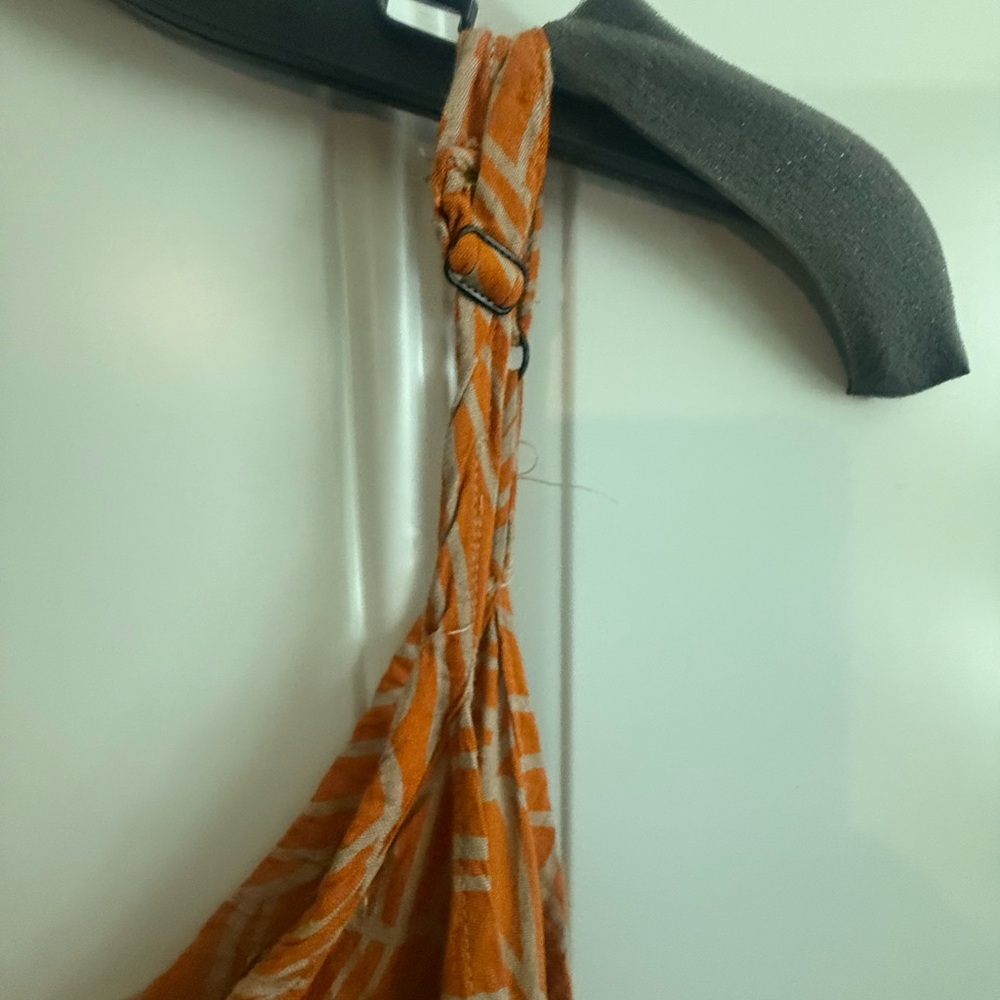 Orange Leaf Pattern Dress - image 4